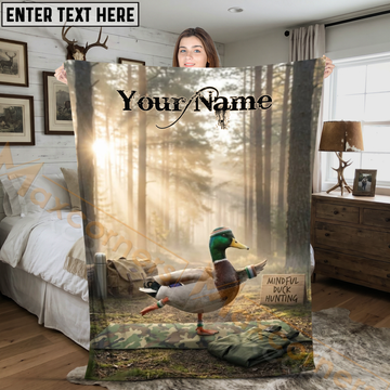 Maxcorners Mindful Duck Hunting Yoga Stretch in Forest Personalized 3D Blanket