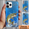 Maxcorners Blue Scale Lightning Water Splash Personalized Name Phone Case (13 Fish Species)