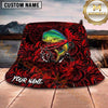 Maxcorners Fishing Epic Sunset Fishing Skull Design Personalized Name 3D Bucket Hat (13 Fish Species)