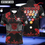 Maxcorners 8 Ball With Wings Billiard Red Black Personalized Name 3D Shirt