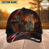 Maxcorners Hunting Red Stripe Skull Archer and Deer Sunset Design Personalized 3D Cap