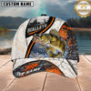 Maxcorners Fishing Orange Black Grunge Personalized 3D Cap