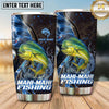 Maxcorners Fishing Tumbler Midnight Blue Cosmic Swirl Design Personalized Name Tumbler (13 Species)