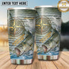 Maxcorners Fishing Tumbler Forest Topographic Compass Design Personalized Name Tumbler (13 Species)