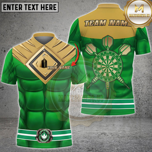 Maxcorners Bowling Green Gold Armor Bowling Ball And Pins Design Personalized Name 3D Unisex Shirt