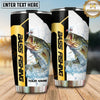 Maxcorners Fishing Tumbler Yellow Black Sport Stripe Design Personalized Name Tumbler (13 Species)