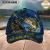 Maxcorners Fishing Skull Fisherman Water Splash Personalized 3D Cap