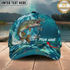 Maxcorners Fishing Aqua Camouflage Lace Up Personalized 3D Cap (12 Fish Species)