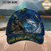 Maxcorners Fishing Skull Fisherman Water Splash Personalized 3D Cap
