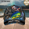Maxcorners Fishing Skull Fisherman American Flag Personalized 3D Cap