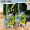 Maxcorners Fishing Tumbler Lime Green Diagonal Racing Design Personalized Name Tumbler (13 Species)