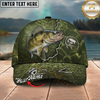 Maxcorners Fishing Green Scale Lightning Pattern Personalized 3D Cap (12 Fish Species)
