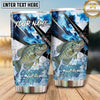 Maxcorners Fishing Tumbler Blue Camouflage Lightning Design Personalized Name Tumbler (13 Species)