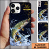 Maxcorners Black Gold Crack Texture Personalized Name Phone Case (13 Fish Species)