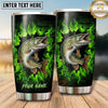 Maxcorners Fishing Tumbler Neon Green Flame Design Personalized Name Tumbler (13 Species)