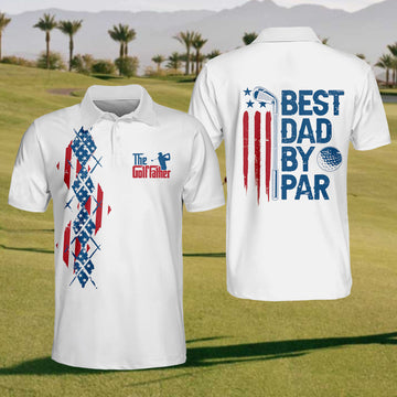 Maxcorners The Golf Father Mens Golf Polo Shirt, Mens Golf Shirt, Gift For Golfers
