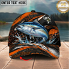 Maxcorners Fishing Orange Lightning Water Splash Personalized 3D Cap (12 Fish Species)