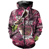 Maxcorners Pink Camo Deer Hunting Custom Name Shirt 3D All Over Printed Clothes