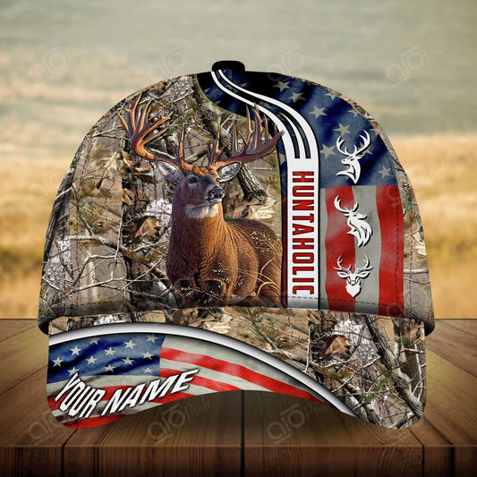 Maxcorners Huntaholic American Hunting Personalized Hats 3D Multicolored