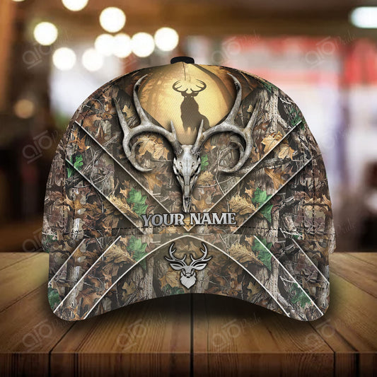 Maxcorners The Best Skull Hunting Deer Personalized Hats 3D Multicolored