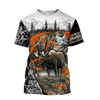 Maxcorners Moose Hunting Camo Custom Name Shirt 3D All Over Printed Clothes