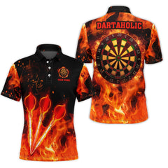 MaxCorners Darts Dartaholic Customized Name 3D Polo Shirt Unisex Shirt