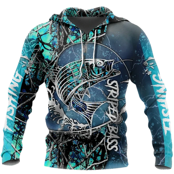 Maxcorners STRIPED BASS Fishing 3D Hoodie
