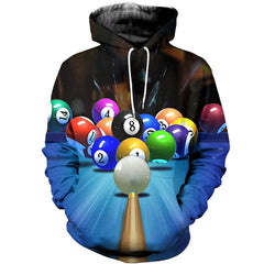 Maxcorners Customized Name Billiards Black And White 3D All Over Printed Clothes