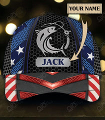 Maxcorners Custom Text Flag Us Fishing 3D Cap