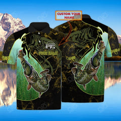 Maxcorners Custom Text Fishing Graphic 3D Polo