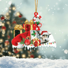 MAXCORNERS POODLE(WHITE) MERRY CHRISTMAS HANGING ORNAMENT