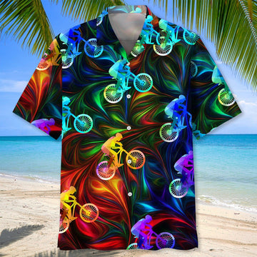 Maxcorner MOUNTAIN BIKE COLOR HAWAIIAN SHIRT