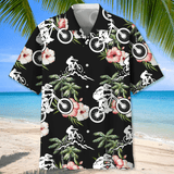Maxcorner MOUNTAIN BIKE NATURE FLOWER HAWAIIAN SHIRT