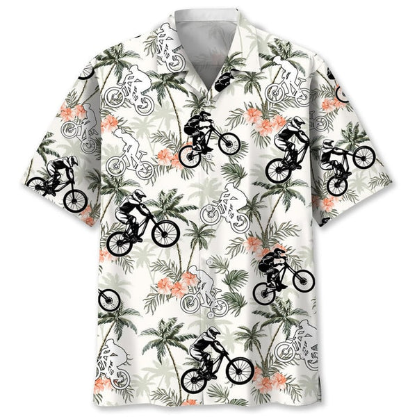 Maxcorner MOUNTAIN BIKE TROPICAL TREE HAWAIIAN SHIRT