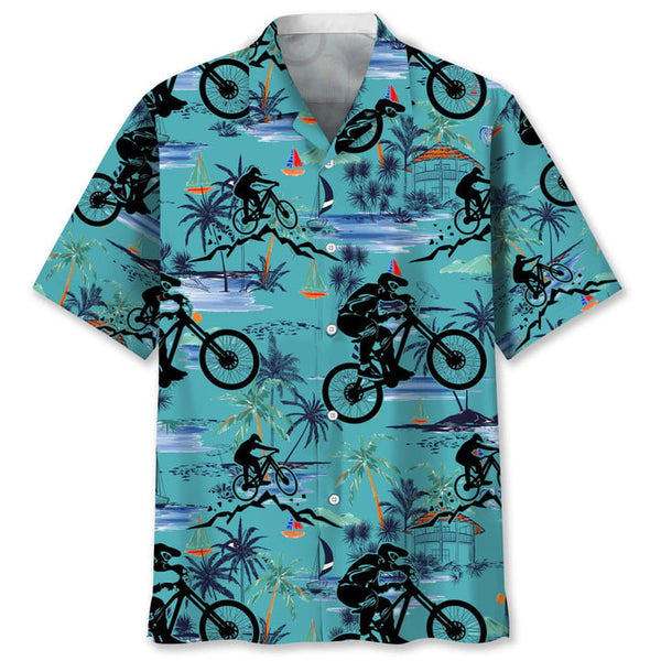 Maxcorner MOUNTAIN BIKE BEACH HAWAIIAN SHIRT