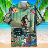 Maxcorner MOUNTAIN BIKE TROPICAL HAWAIIAN SHIRT