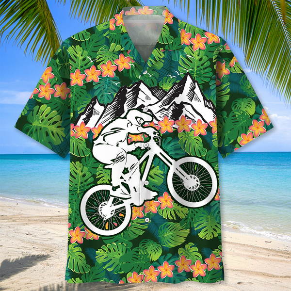 Maxcorner MOUNTAIN BIKE TROPICAL HAWAIIAN SHIRT