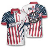 Maxcorners Eagle Scratches American Flag Darts Personalized Name And Team Name 3D Shirt