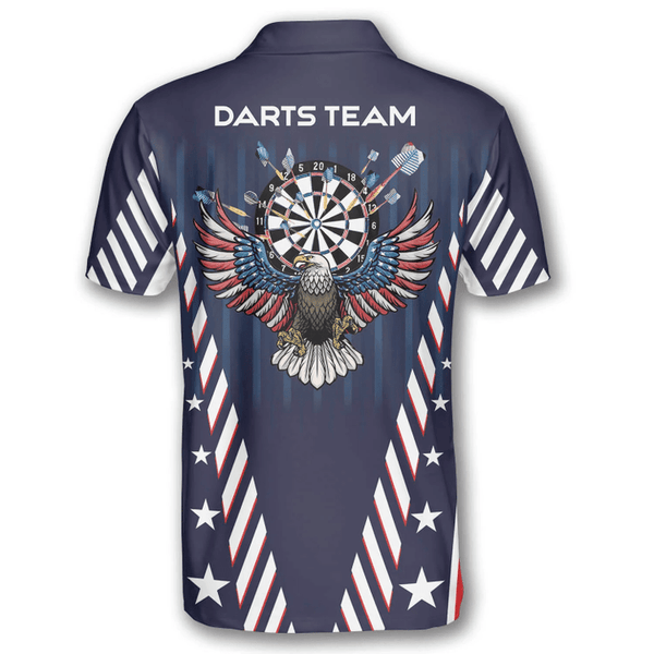 Maxcorners Patriots Athlete US Flag Pattern Darts Personalized Name And Team Name 3D Shirt