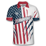 Maxcorners Eagle Scratches American Flag Darts Personalized Name And Team Name 3D Shirt