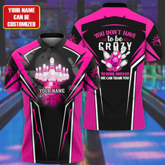 Maxcorners Bowling Crazy Multicolor Option Customized Name 3D Shirt