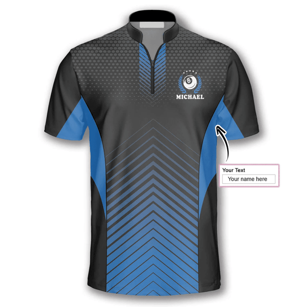 Maxcorners Just The Tip I Promise Billiard Custom Name Zipper Polo Shirt