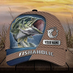 Maxcorners Custom Name Fishing Fishaholic 3D Cap