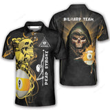 Maxcorners Fire Skull Dead Stroke Custom 9 Ball Billiard 3D Shirt