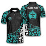 Maxcorners Cyan Tribal Custom 9 Ball Billiard 3D Shirt