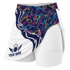 Maxcorners Customized Bowling Trouser Skirts With Shorts Underneath, Skittles And Balls Outline Bowling Pattern Skorts With Pockets