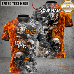 Maxcorners Darts Skull Mutilcolor Options Personalized Name, Team Name 3D Polo Shirt