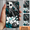 Maxcorners Bowling Black Dynamic Strike Pins Multicolor Personalized Name 3D Phone Case