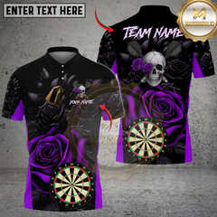 Maxcorners Darts Skull And Roses Multicolor Customized Name, Team Name 3D Shirts
