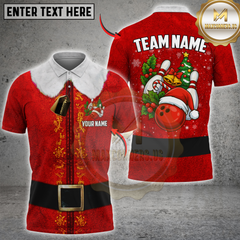 Maxcorners Holiday Bells Bowling Elf Multicolor Customized Name, Team Name 3D Shirt